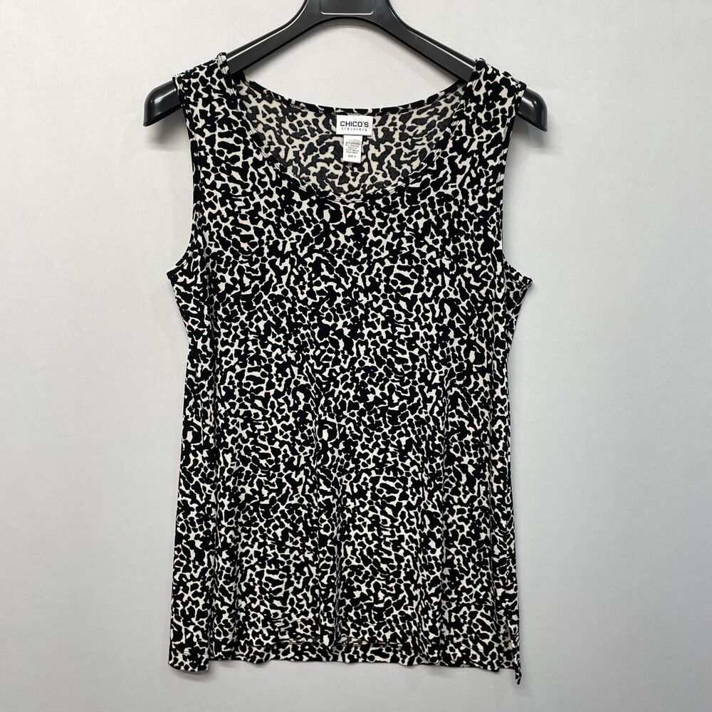 Chico's Travelers Sleeveless Tank Top Cami Shirt Size 3 Acetate Slinky M281 -24